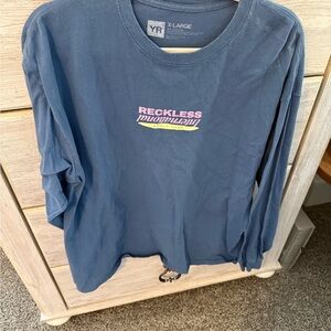 Young & Reckless Blue Long Sleeve Graphic Tee